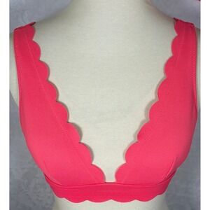 Victorias Secret Scalloped Bikini Top Pink Textured Bralette Small